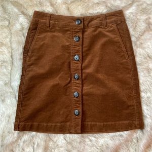 Cabi Corduroy Button Up Skirt